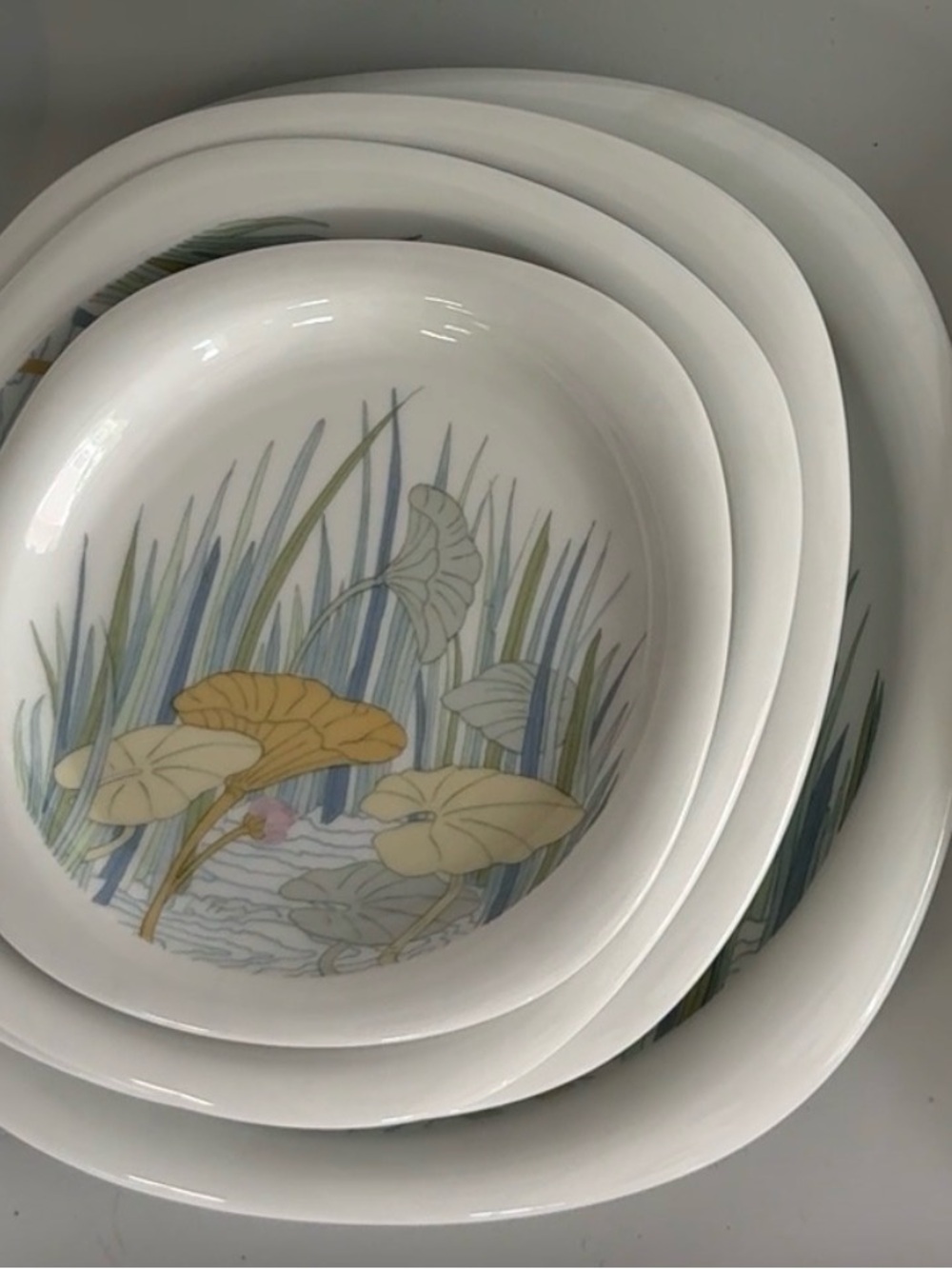 Rosenthal ‘Roseau’ China pattern with multiple serving pieces